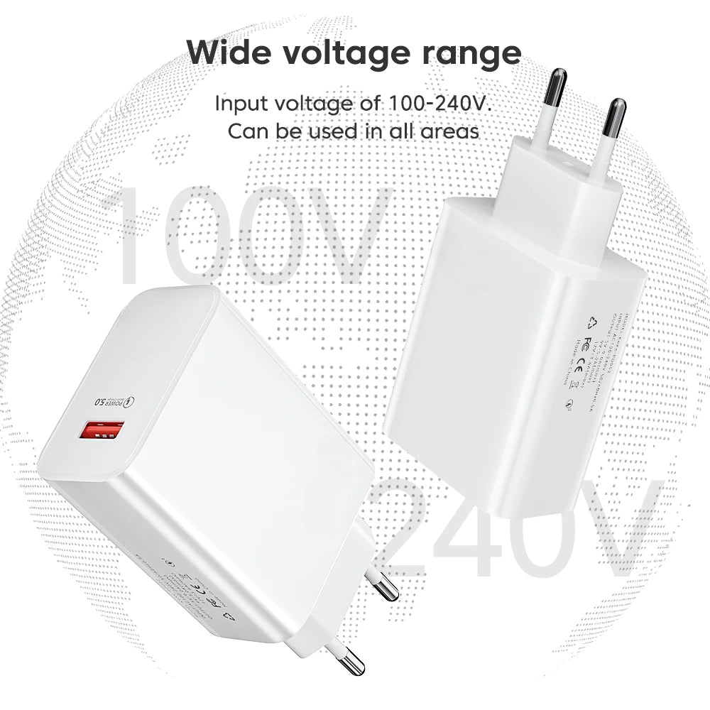 USB Charger Fast Charging QC3.0 USB C Cable Type C Cable Mobile Phone Charger for Iphone Huawei Samsung Xiaomi Quick Charge