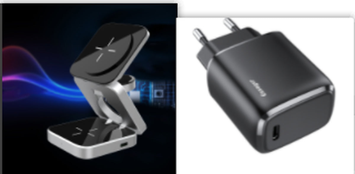 3 in 1 Foldable Wireless Charger Station Magnetic Wireless Charging for Multiple Devices