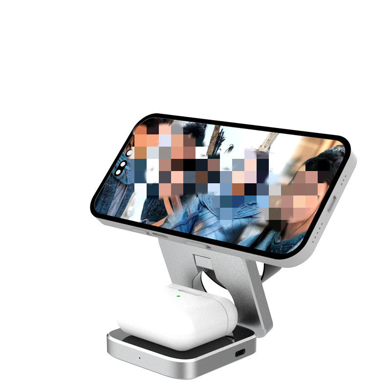 3 in 1 Foldable Wireless Charger Station Magnetic Wireless Charging for Multiple Devices