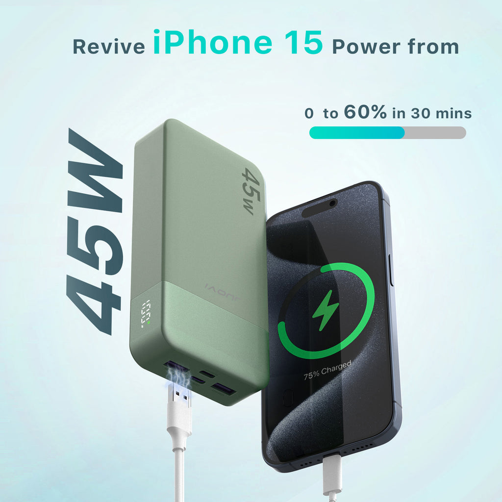20000Mah Portable Power Bank 45W PD Charging External Battery Charger for Phone