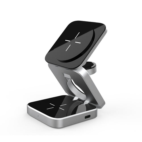 3 in 1 Foldable Wireless Charger Station Magnetic Wireless Charging for Multiple Devices