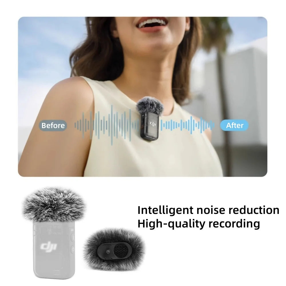 Furry Microphone Windscreen for DJI MIC 2 Lavalier Microphone Furry Windshield Noise Reduction Microphone Muff Wind Cover