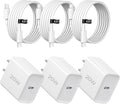 20W Fast Charger,3 Pack USB-C Port Charger with Type C-C Cable