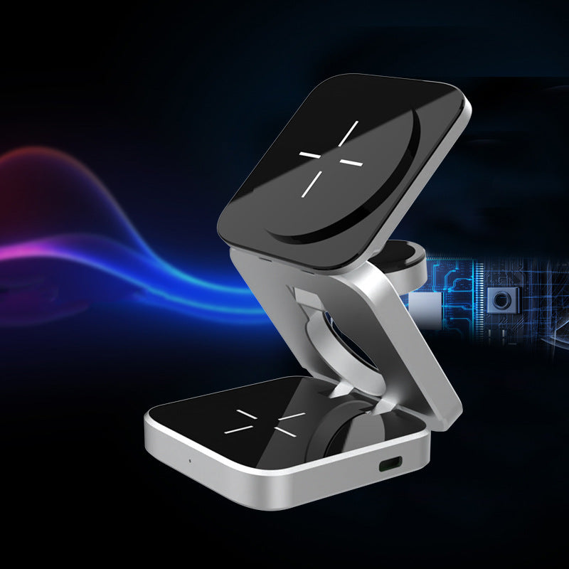 3 in 1 Foldable Wireless Charger Station Magnetic Wireless Charging for Multiple Devices