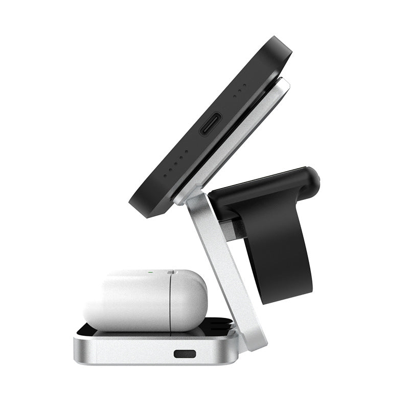 3 in 1 Foldable Wireless Charger Station Magnetic Wireless Charging for Multiple Devices